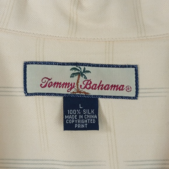 Tommy Bahama Large Mens Shirt Hawaiian Camp Silk Floral Casual 24x29 Has Defects - Picture 4 of 12